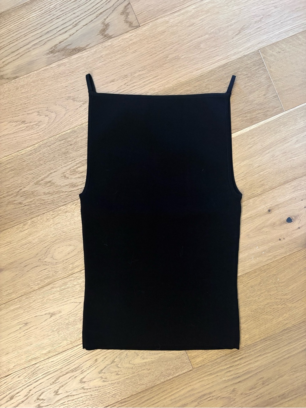 Babaton (Aritzia) Square Neck Ribbed Black Tank Top - Size S